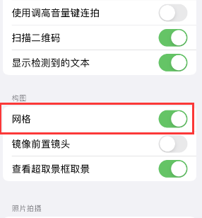 吴起苹果手机维修网点分享iPhone如何开启九宫格构图功能 